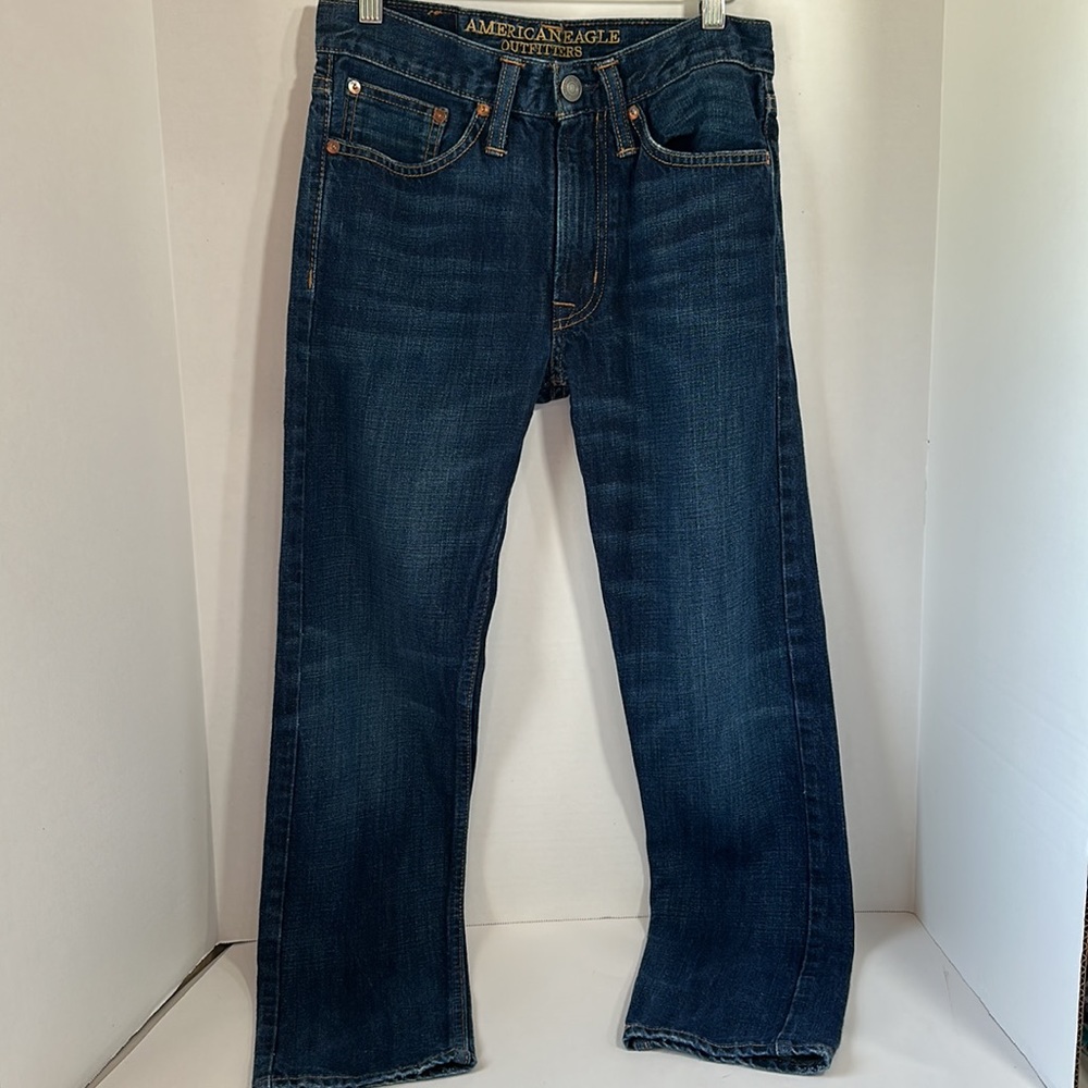 American eagle original taper blue jeans size 26/28 dark wash denim